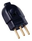 Plugue macho 2p+t 10a/250v preto