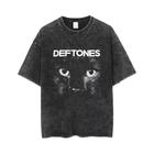 plus Size Hip Hop Deftones Vintage Impressão Algodão Camiseta Unisex Verão Lavado Moda Streetwear - others