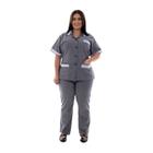 Plus Size - Kit com 2 Conjuntos de Colete com bermuda em algodão para copeira, arrumadeira, doméstica - EBT Uniformes