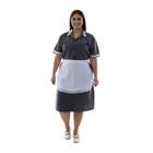 Plus Size - Vestido em Tecido Algodão Com Avental para Copeira, Arrumadeira, Doméstica - EBT Uniformes