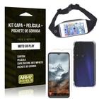 Pochete Moto G8 Play Pochete+Capa Anti Shock+Película Vidro