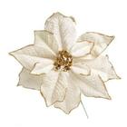 Poinsetia pick off white 25cm - Tok Da Casa