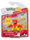 pokemon - 3 Figuras De Ação - Pikachu, Magmar E Turtwig