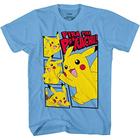 Pokemon Boys Pikachu Game Shirt - Gotta Catch Em All - Ash Pikachu Charizard Pokeball Camiseta Oficial (Carolina Blue, Large)