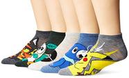 Pokemon Men's Pokemon 5 Pack No Show Casual Sock, Socks, Sorted,, 10 13 EUA