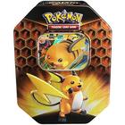 Pokemon TCG: SM11.5 Hidden Fates Gx Tin- Raichu + 1 de 3 Cartões Pokémon-GX Foil + 4 Booster Pack