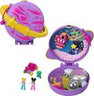 Polly Pocket Saturn Space Explorer Compact com Fun Reveals, Micro Polly e Lila Dolls, Lunar Vehicle, Alien Figure &amp Sticker Sheet para idades 4 anos de idade e up