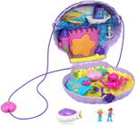Polly Pocket Tiny Power Seashell Bolsa Compact com alça vestível, recursos divertidos sob o mar, bonecas Micro Polly e Lila Mermaid, 2 Acessórios & Folha de Adesivos para idades 4 anos de idade e up