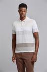 Polo com Bolso Comfort Malha - Branco / Khaki