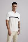 Polo Comfort Malha - Branco / Marrom Craft