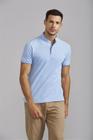 Polo Gola Portuguesa Piquet Slim Fit - Azul Hidra / Branco