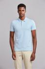 Polo Manga Curta Premium Malha Slim Fit - Azul Céu