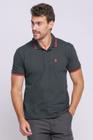 Polo Masculina Filete Duplo Polo Wear Cinza Escuro