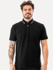 Polo Original Penguin Masculina Piquet Lisa Friso Jacquard Preta