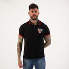 Polo São Paulo Stripe Preta e Vermelha - Spr