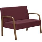 Poltrona 2 Lugares Jade Braço Madeira DSalla Suede