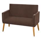 Poltrona 2 Lugares para Sala de Estar Namoradeira Nina Suede Marrom Claro - JBF Poltronas