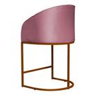 Poltrona Banqueta Estofada Mia Base Metal Bronze Veludo - Estopar