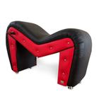 Poltrona Cadeira Cavalinho Sofá De Motel Hotel Preto Vermelho