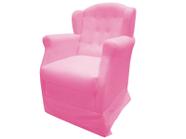 Poltrona Cadeira De Amamentação Com Balanço Manu Suede Rosa Bebê Ms Decor