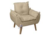 Poltrona/Cadeira Decorativa Glamour Com Pés Quadrado - SMF Decor