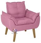 Poltrona/Cadeira Decorativa Glamour Opala Rose Com Pés Quadrado