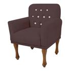 Poltrona Cadeira Decorativa Mona com Strass Sala de Estar Recepção Escritório material sintético Marrom - Damaffê Móveis