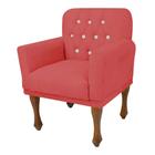 Poltrona Cadeira Decorativa Mona com Strass Sala de Estar Recepção Escritório material sintético Vermelho - Damaffê Móveis