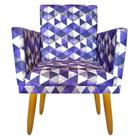 Poltrona Cadeira Decorativa Nina Pés Madeira Rodapé Triangulo Roxo - JBF Poltronas