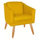 Poltrona Cadeira Decorativa Para Recepção Escritório Salão Beleza Sala Estar Retro San Diego Pés Palito - Sued Amarelo