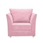 Poltrona Cadeira Decorativa Para Sala E Quarto Lisboa Suede Rosa Bebê