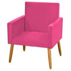 Poltrona Cadeira Decorativa Para Sala Quarto Recepção Sintético Rosa Pink