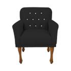 Poltrona Cadeira Decorativa Para Salão de Beleza Anitta Suede Preto LM DECOR