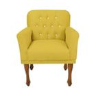 Poltrona Cadeira Estofada Decorativa Para Escritório Anitta Suede Amarelo LM DECOR