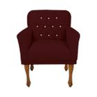 Poltrona Cadeira Estofada Decorativa Para Escritório Anitta Suede Vermelho Bordo DL Decor