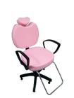 Poltrona Cadeira Para Salão Cabeleireiro Maquiagem Rosa Bebê