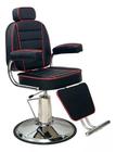 Poltrona Cadeira Reclinável De Barbeiro E Salão - Preto It com lista vermelha