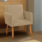 Poltrona Cadeira Reforçada Nina P/ Sala Recepção Consultório Escritório Suede - Clique E Decore