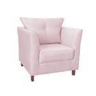 Poltrona Cadeira Sofá Decorativa Isis Sala Estar Salão Beleza Suede Rosa Bebê - LM DECOR