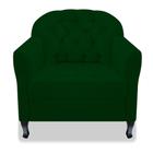 Poltrona Cadeira Sofá Julia com Botonê para Sala de Estar Recepção Escritório Quarto Suede Verde - AM Decor