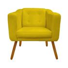 Poltrona Cadeira Sofá Sala Estar Lavinia Recepção Escritório Amarelo - LM DECOR