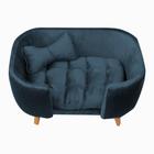 Poltrona Cama Pet Hannah - Suede Azul Marinho