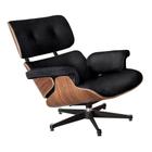 Poltrona Charles Eames Couro Legítimo Preto