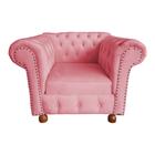 Poltrona Chesterfield Capitone Luis XV Suede Rosa / Decoracao , Sala estar, tv, recepção, barbearia