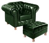 Poltrona Chesterfield com Puff Capitonê Luís Xv - BELLA DECOR