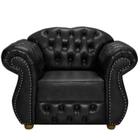 Poltrona Chesterfield Merlo - Corano Preto / Decoração , Sala estar, tv, recepção, barbearia - Novo Encanto