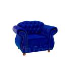 Poltrona Chesterfield Merlô Via Encanto Veludo Azul