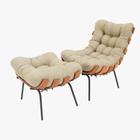 Poltrona Costela Luxo + Puff Decorativo Premium