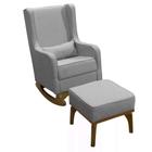 Poltrona De Amamentação Acquila Retro Com Balanço e Puff