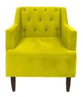 Poltrona Decorativa Alice para Sala e Quarto Pés Palito Suede Amarelo - W&D Decor